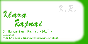 klara rajnai business card